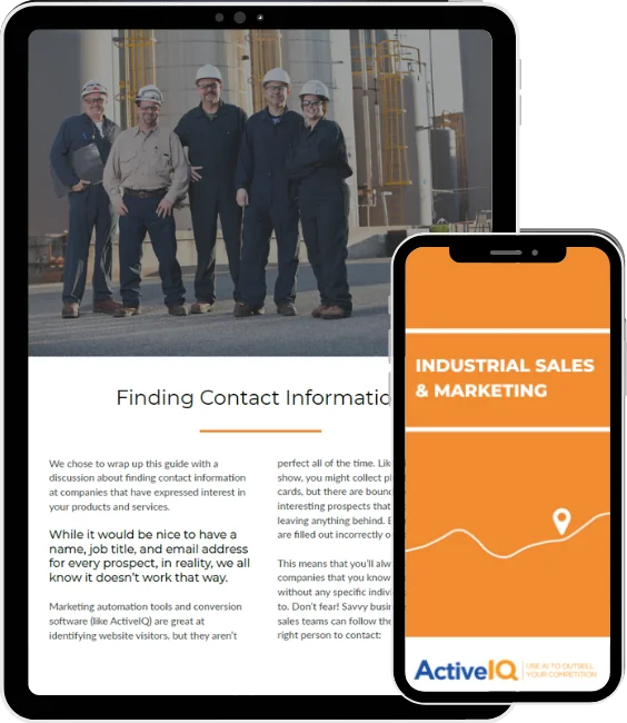 Industrial Sales & Marketing guide on tablet and phone