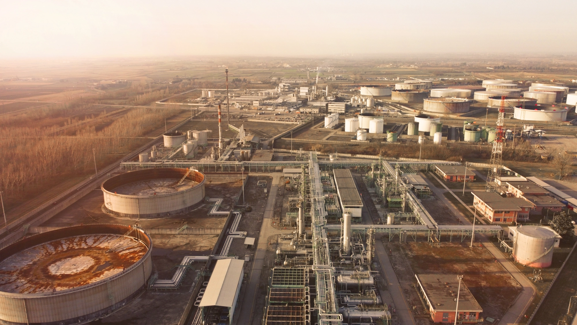 Aerial view of an energy facility