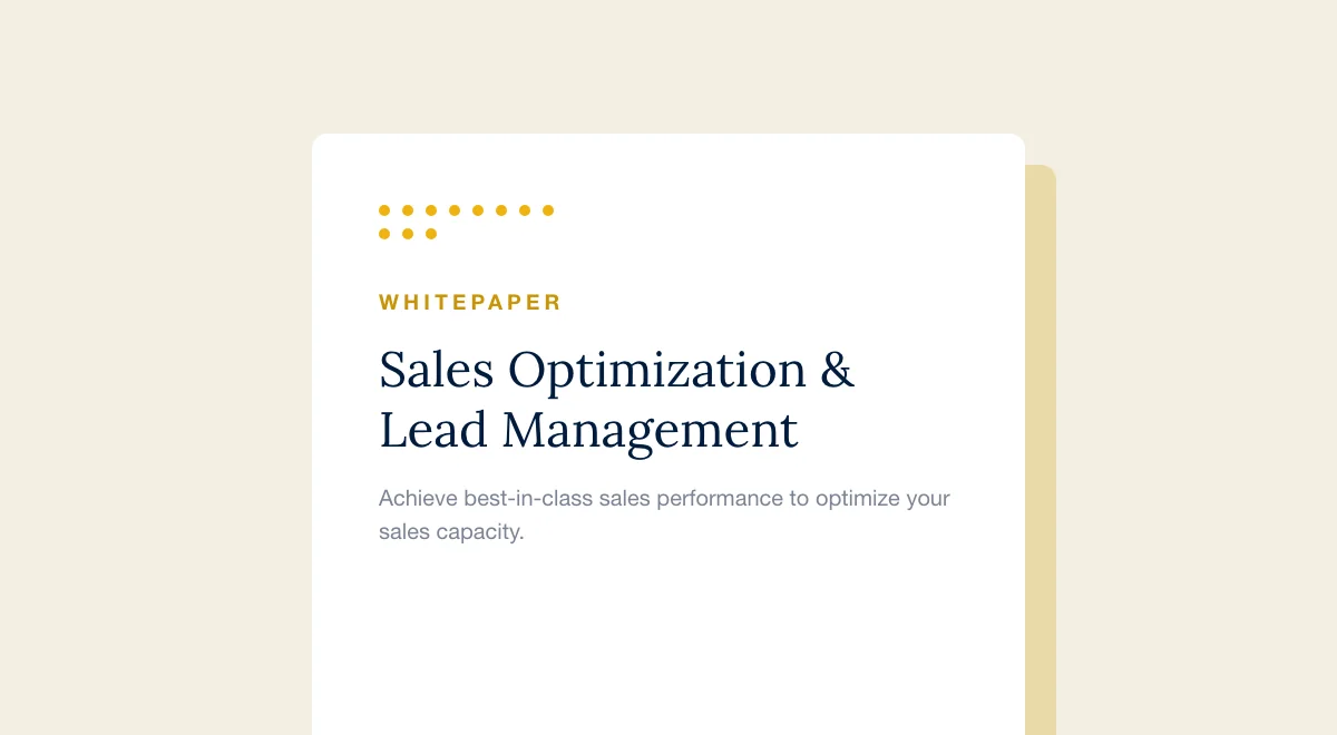 Sales Optimization & Lead Management