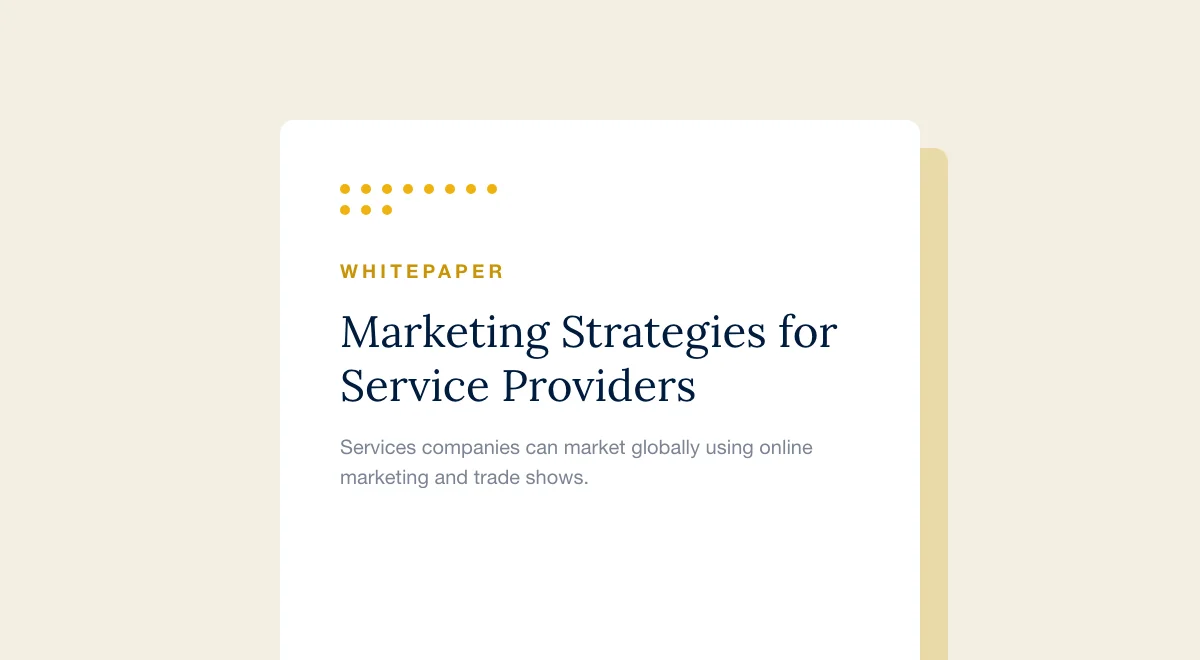 Marketing Strategies for Service Providers